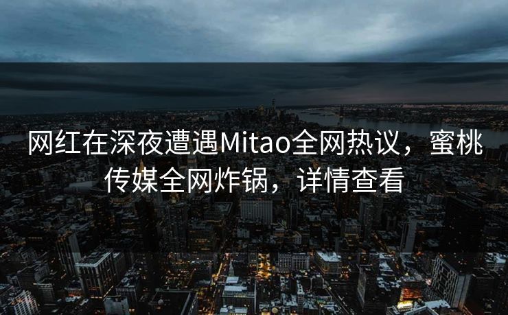 网红在深夜遭遇Mitao全网热议，蜜桃传媒全网炸锅，详情查看