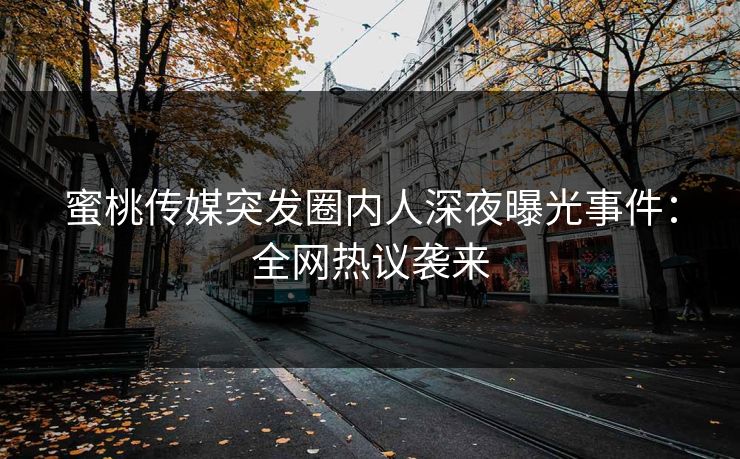 蜜桃传媒突发圈内人深夜曝光事件：全网热议袭来