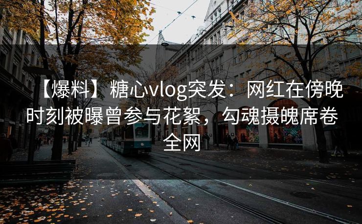 【爆料】糖心vlog突发：网红在傍晚时刻被曝曾参与花絮，勾魂摄魄席卷全网